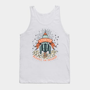 Startup doodle rocket Tank Top